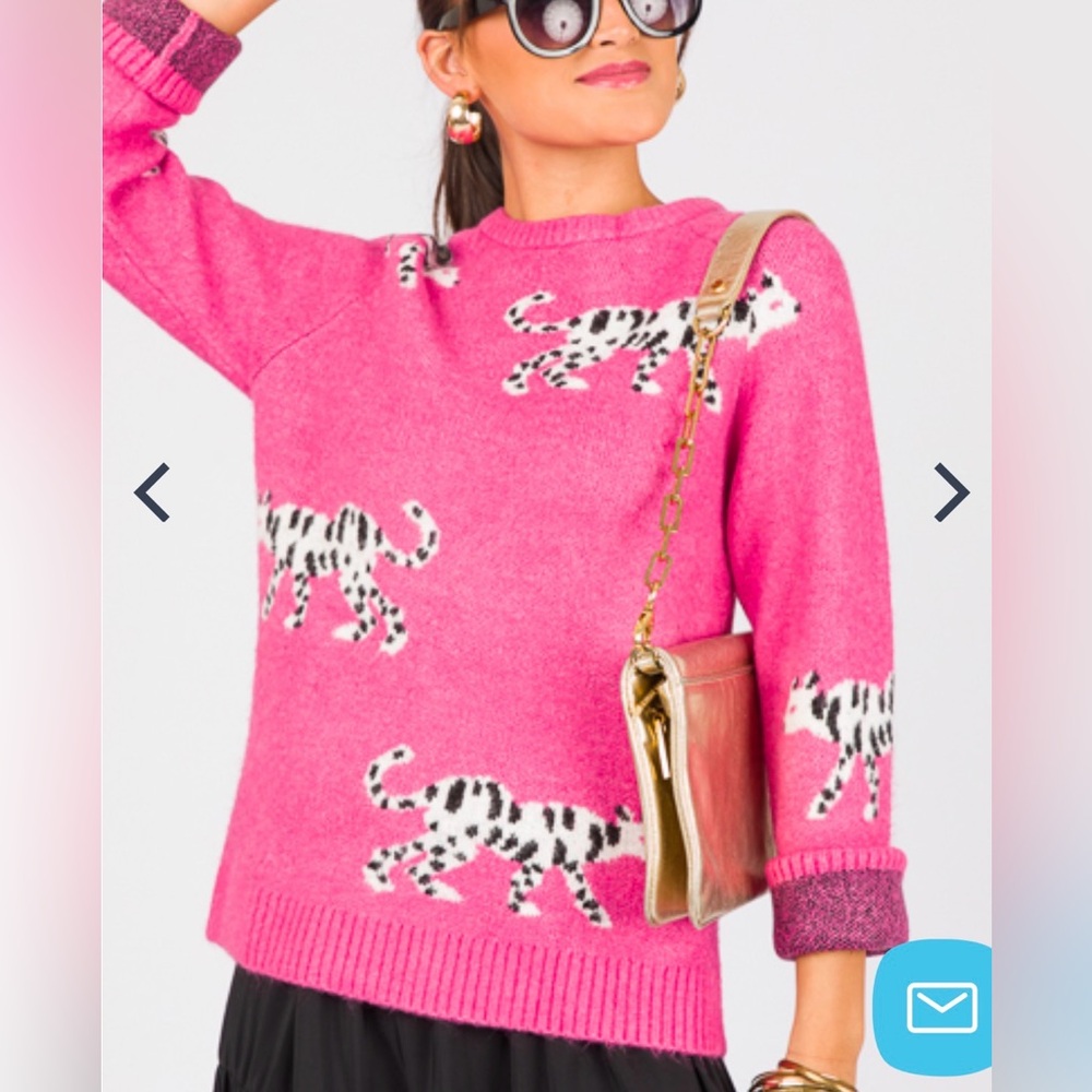 THML Pink Snow Leopard Sweater Size XS